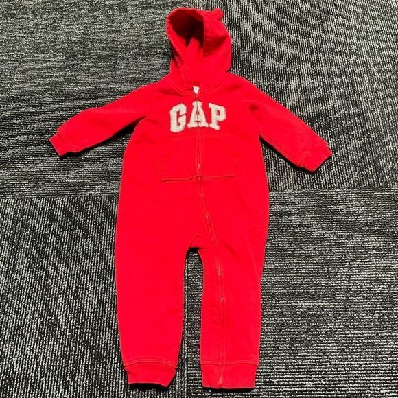 Baby Gap Bear Sweatsuit One Piece Jumper Red 18-24 Months - Picture 1 of 4